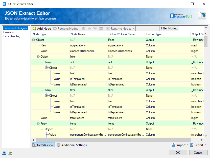 JSON Extract Editor